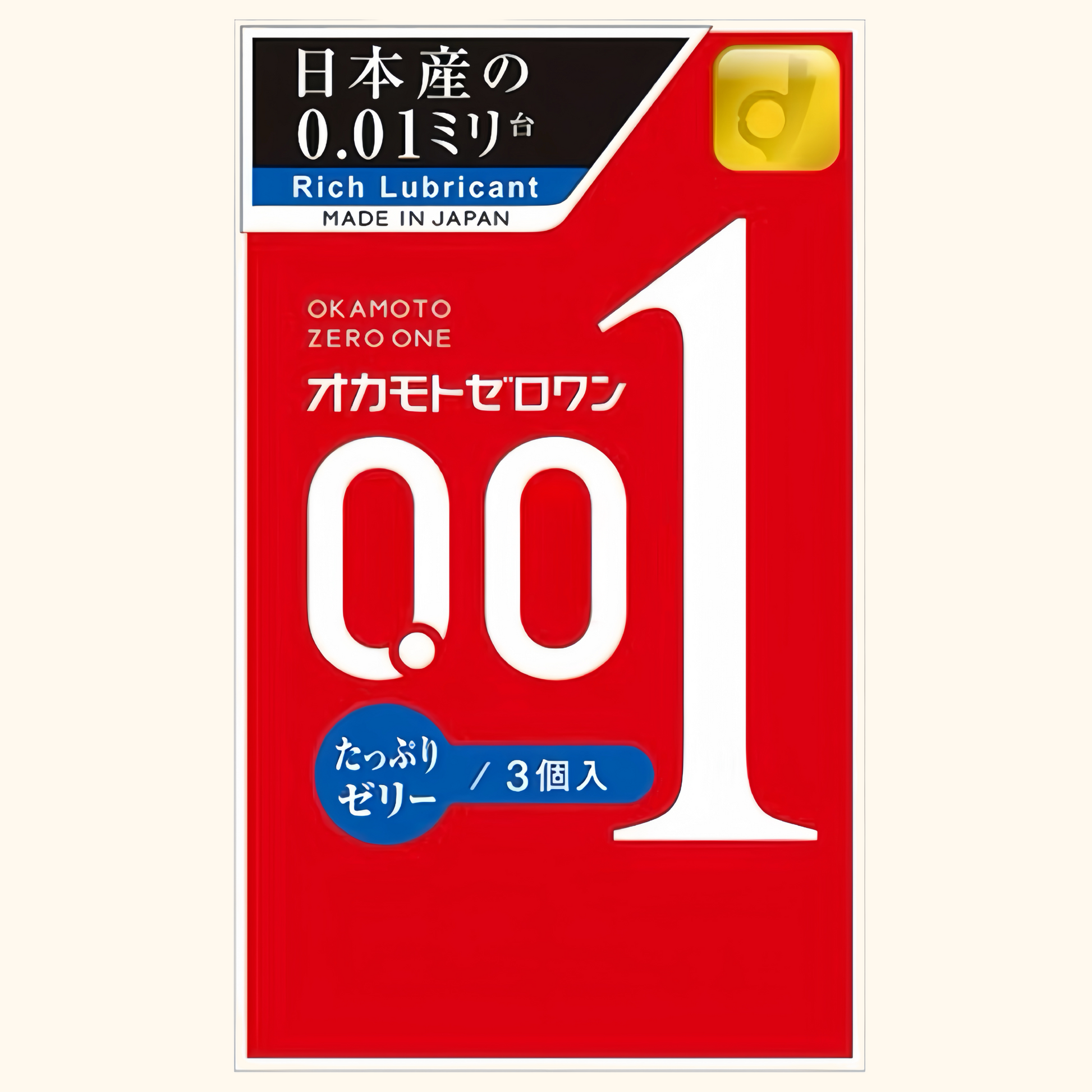 Okamoto Zero One 0.01mm Rich Lubricant 3-Pack - Blossom Nights